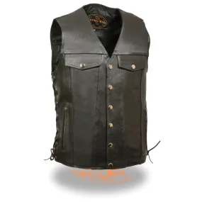 Men’s Denim Pocket Side Lace Vest