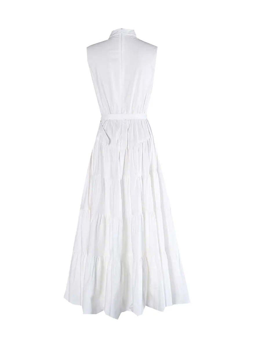 N230009 Stand Collar Sleeveless Dress *Last Piece