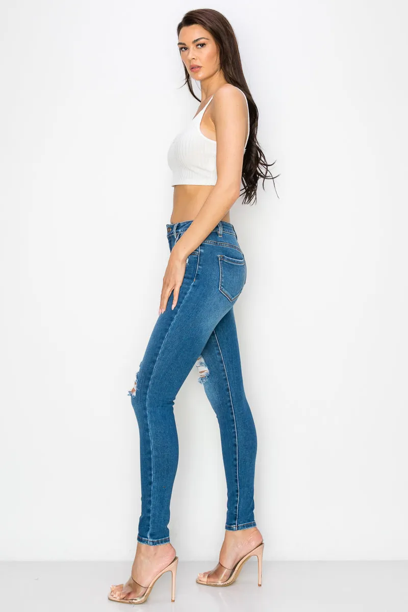 Nora - High Rise Destructed Premium Skinny