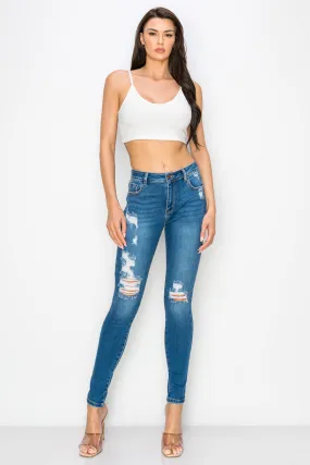 Nora - High Rise Destructed Premium Skinny