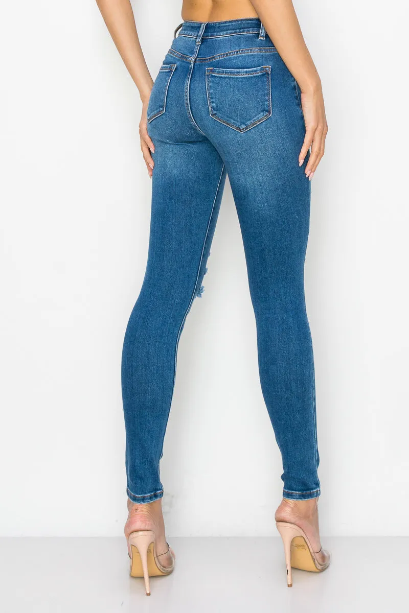 Nora - High Rise Destructed Premium Skinny