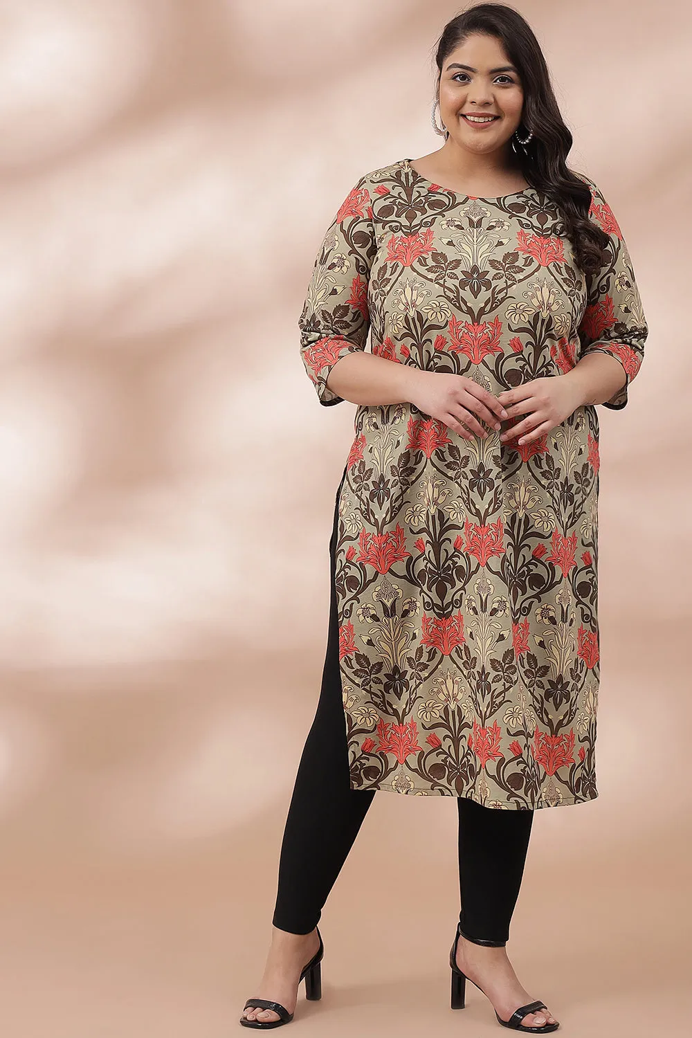 Ornate Green Printed Kurti