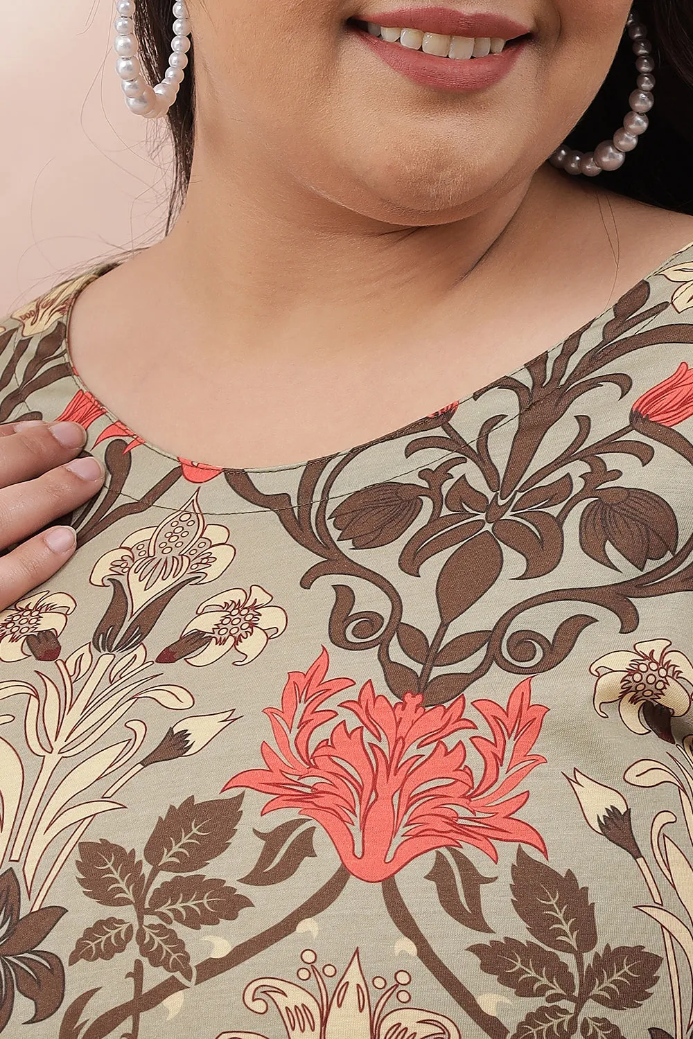 Ornate Green Printed Kurti