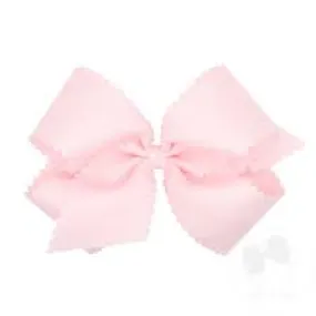 Pale pink scallop edge grosgrain bow
