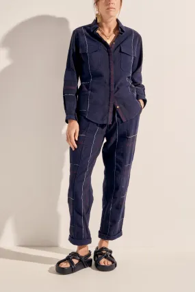 Paris Navy Boucle Stripe Shirt