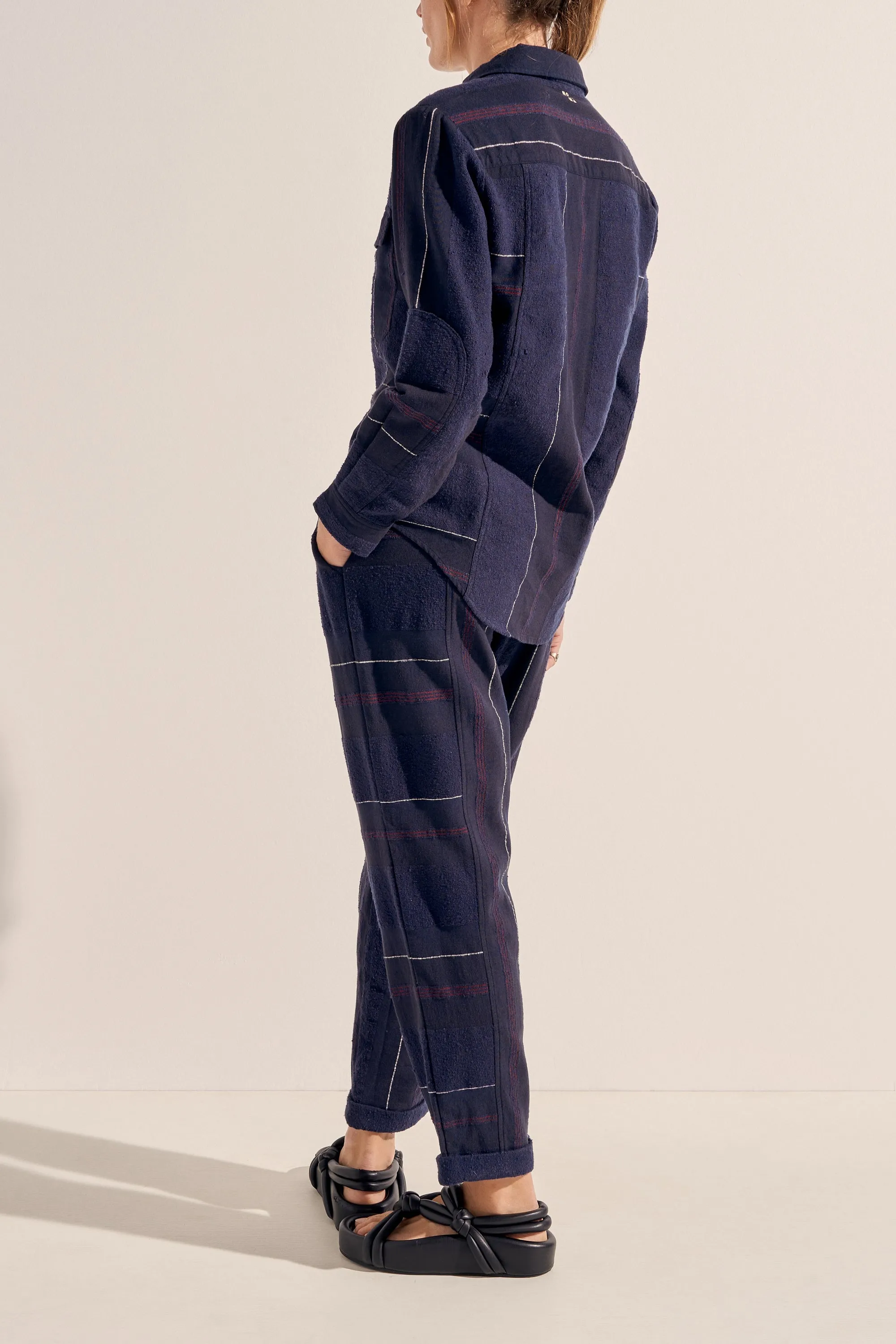 Paris Navy Boucle Stripe Shirt