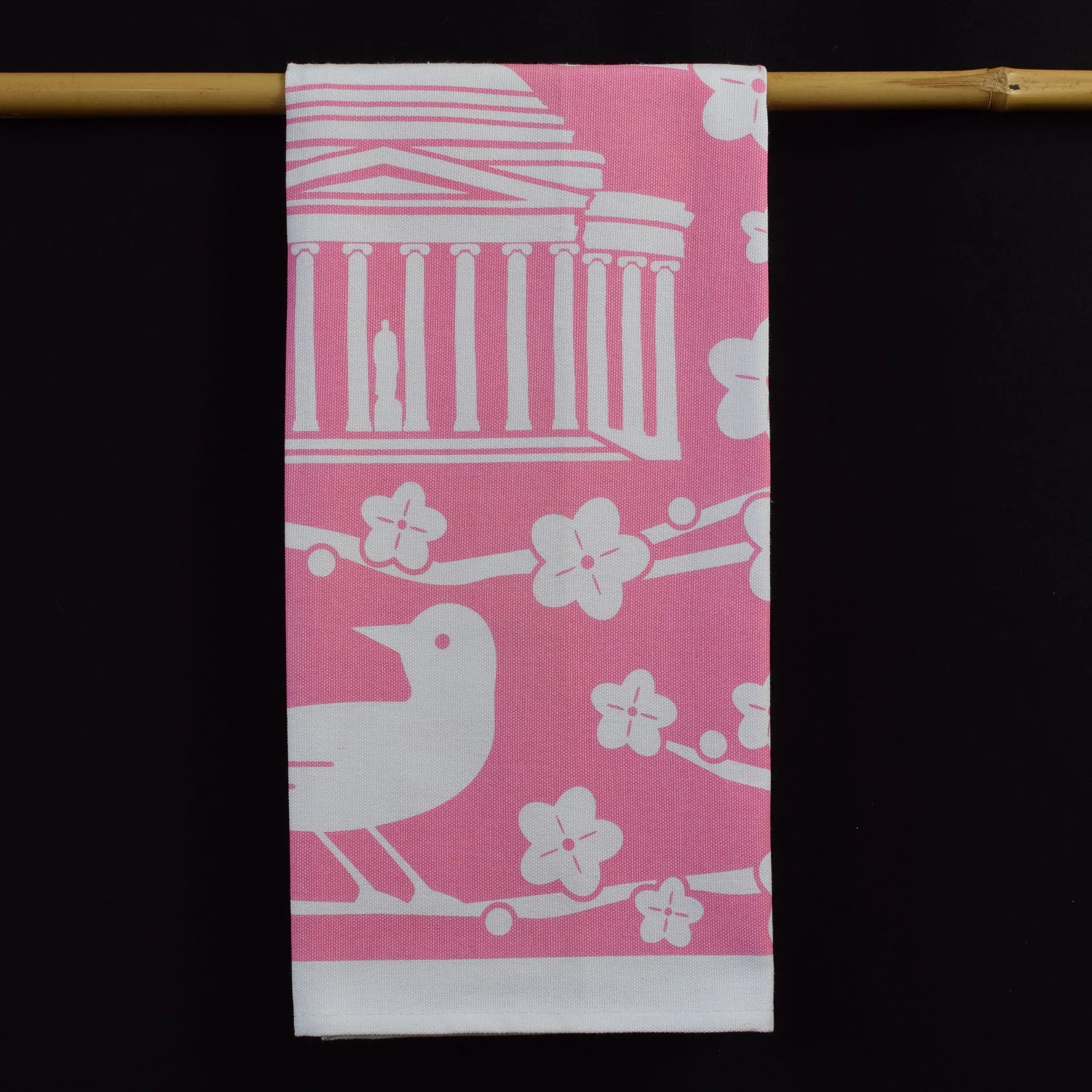 Pink Cherry Blossom Tea Towel