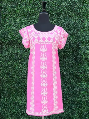Pink Embroidered Dress