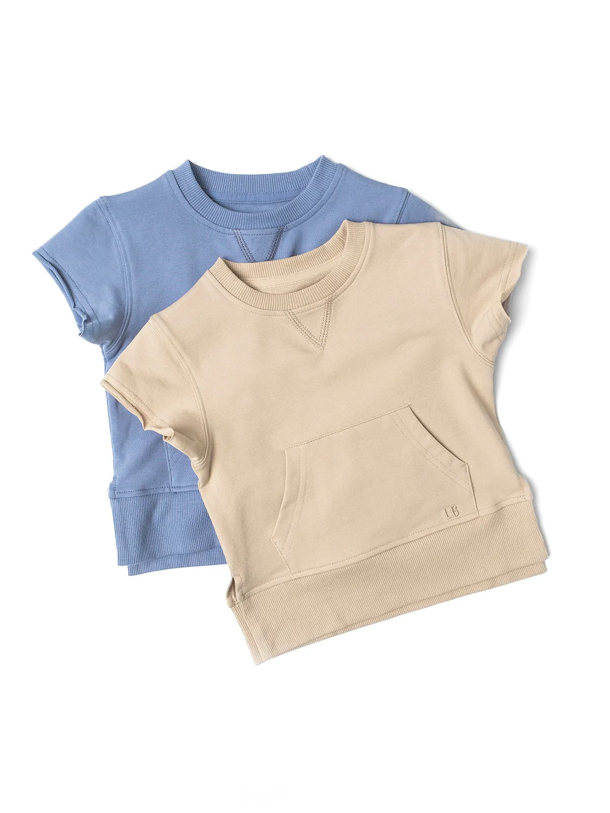 Raw Edge Crewneck - Sky Blue