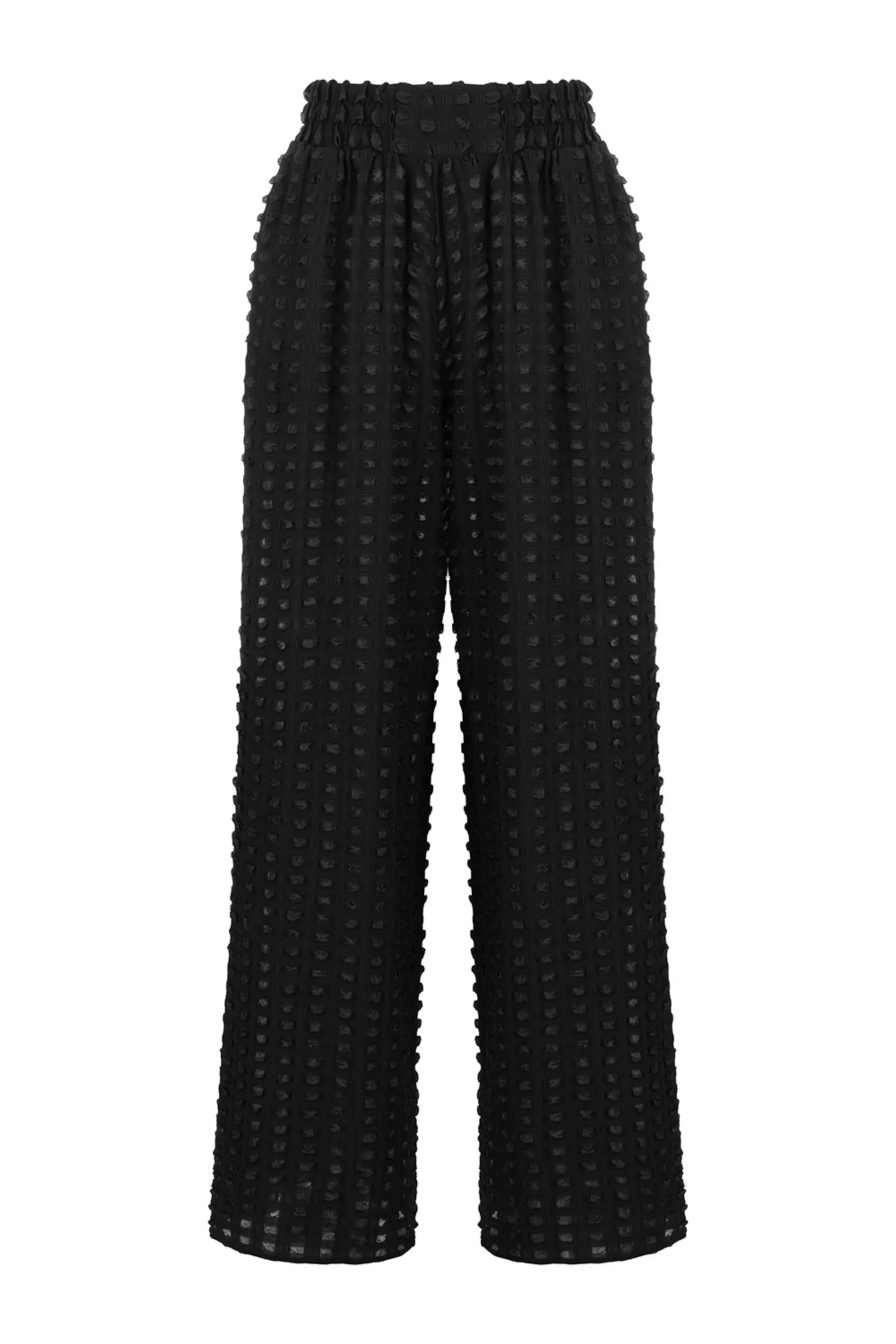 Textured Wide Leg Pants