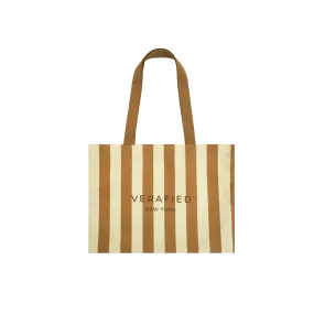 VERAFIED Striped Canvas Tote Bag