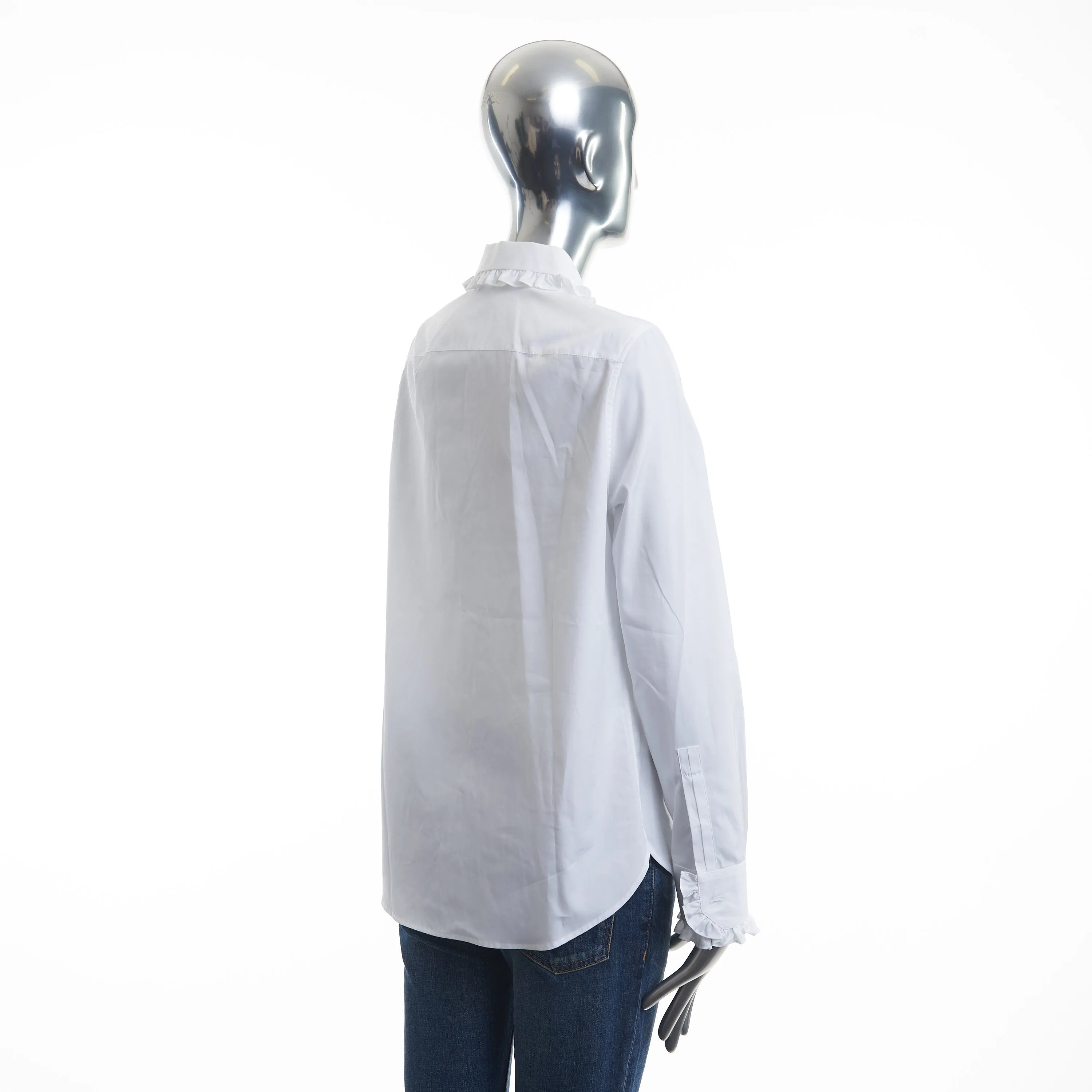 White Ruffled Shirt - Poplin Cotton