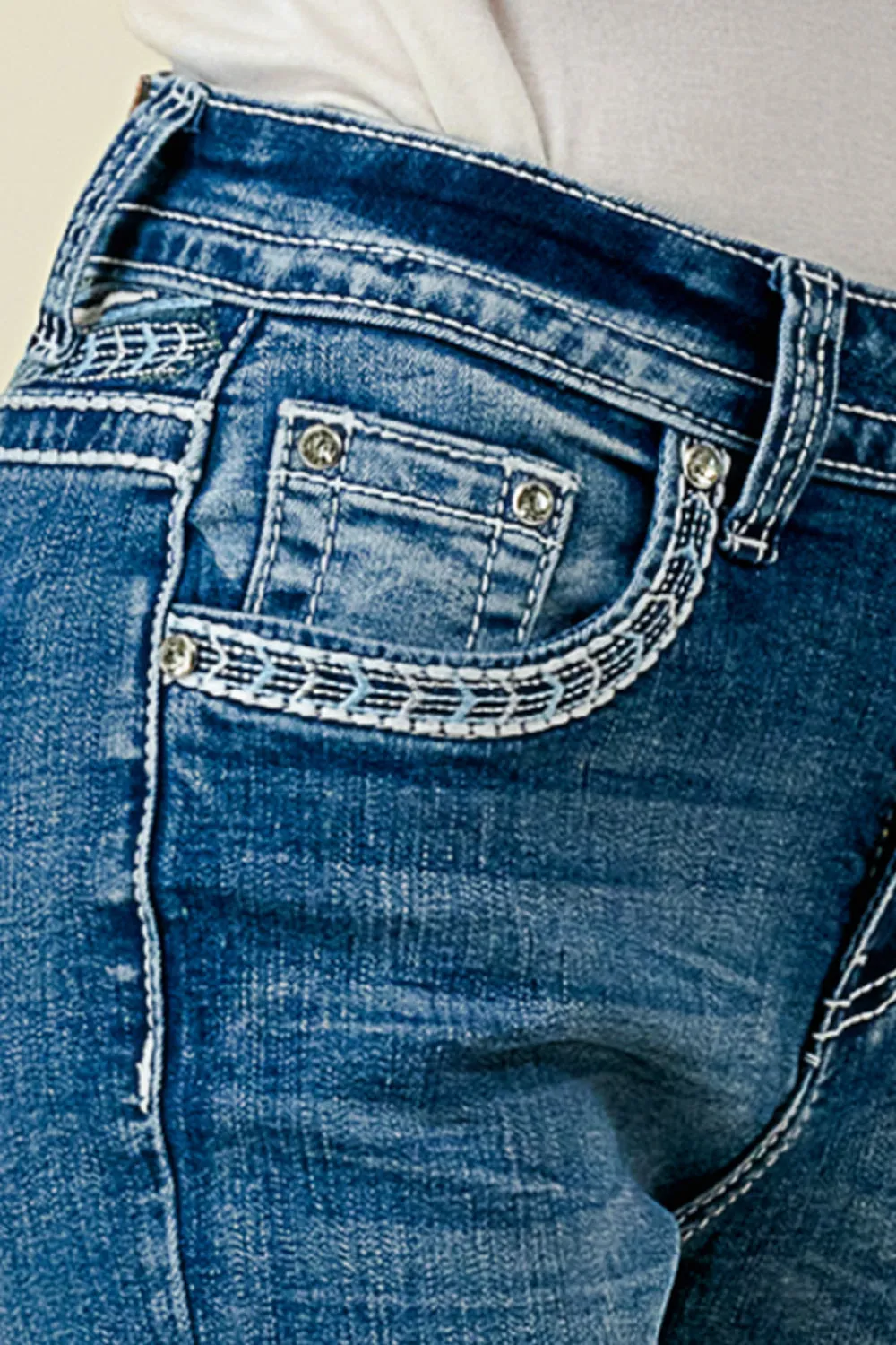 WT-714 BOOTCUT EMBROIDERED STRETCHY WOMEN'S BLING JEANS - WESTFIELD EAGLE